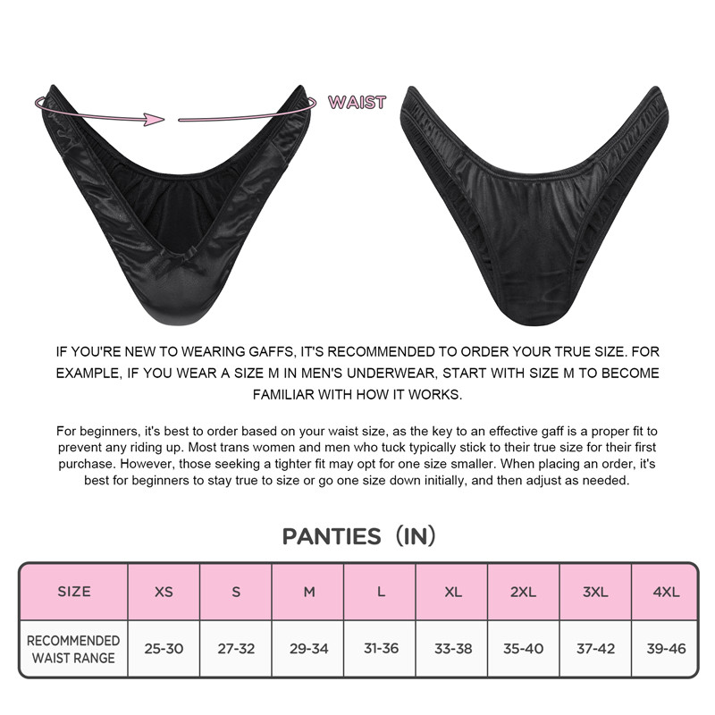 Little Secret Thong Tucking Gaff Panties Black - Image 4