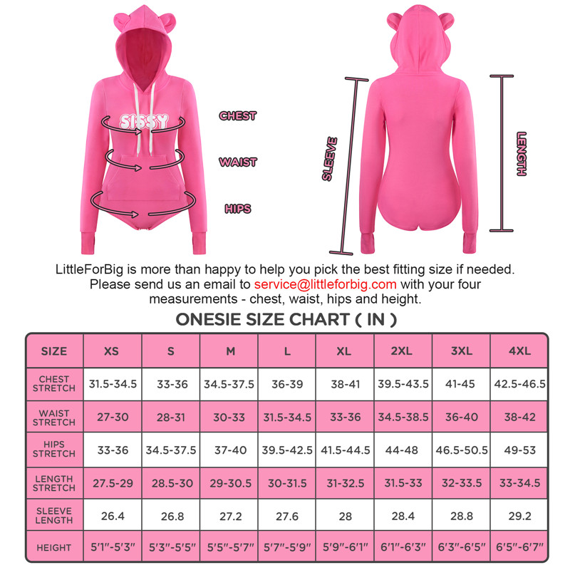 Cozy SissyUniversity Bear Hoodie Sweatshirt Onesie Hot Pink - Image 4