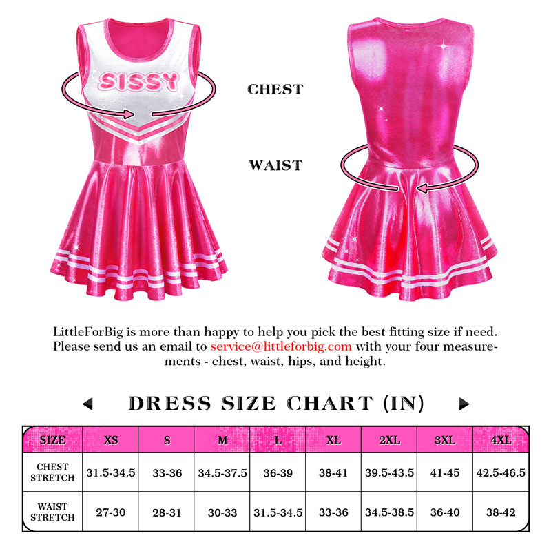 Cheer SissyUniversity Sparkle Metallic Bodycon Mini Dress Hot Pink - Image 4