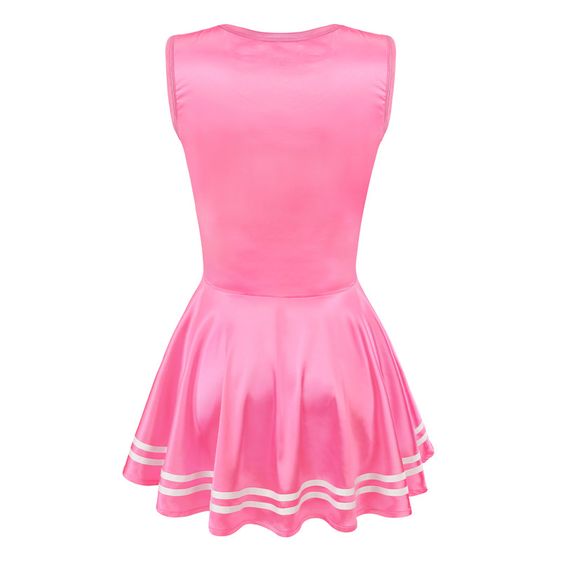 Shiny Satin Cheer SissyUniversity Mini Dress Rose - Image 7