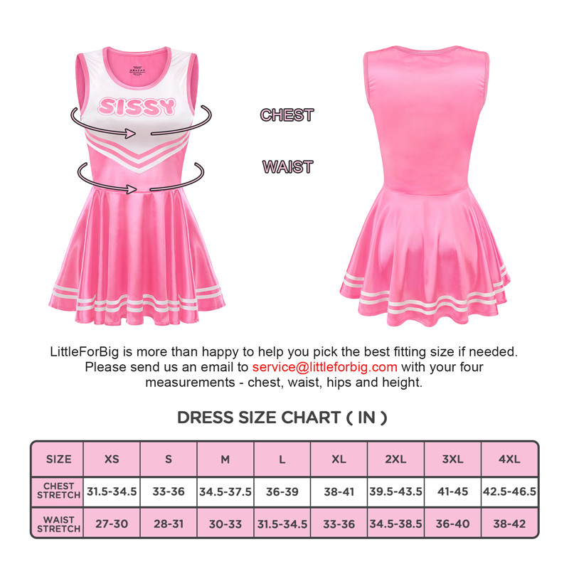 Shiny Satin Cheer SissyUniversity Mini Dress Rose - Image 4