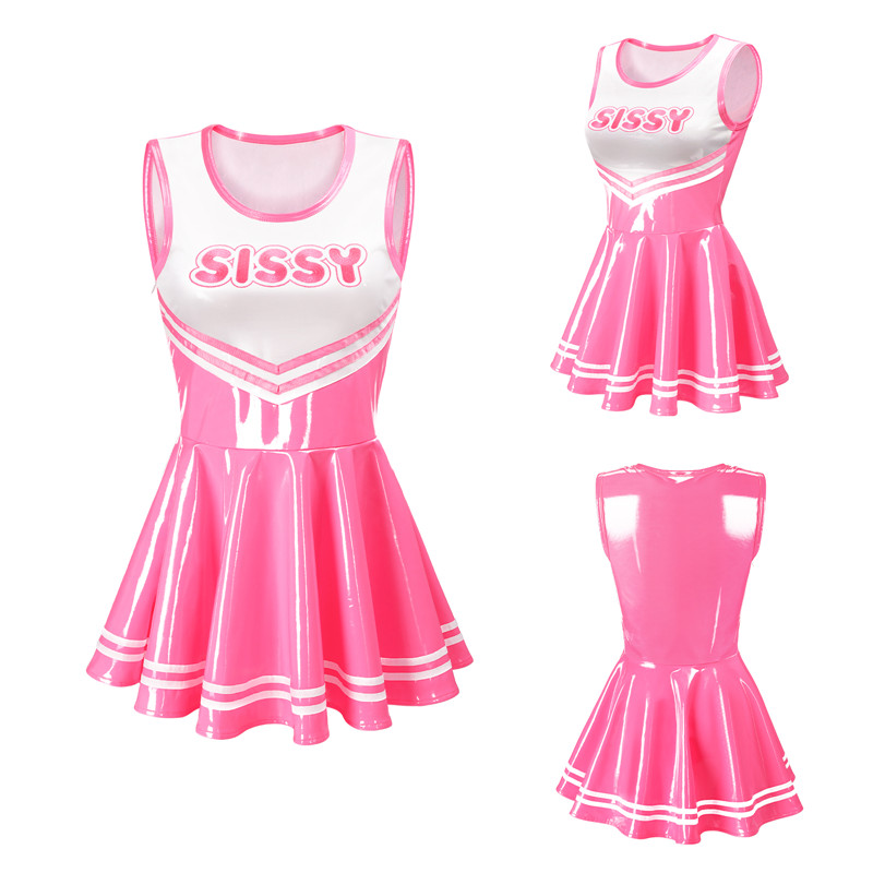 Cheer SissyUniversity Faux Leather Shiny Mini Dress - Image 6