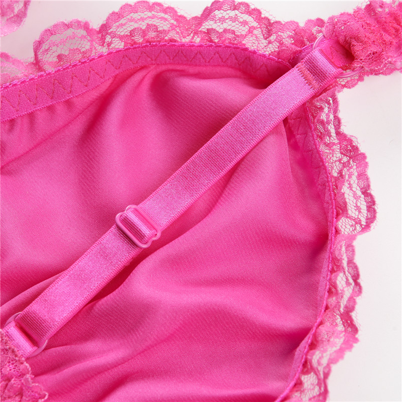 SissyUniversity Lacy Frill Bralette Rose - Image 8
