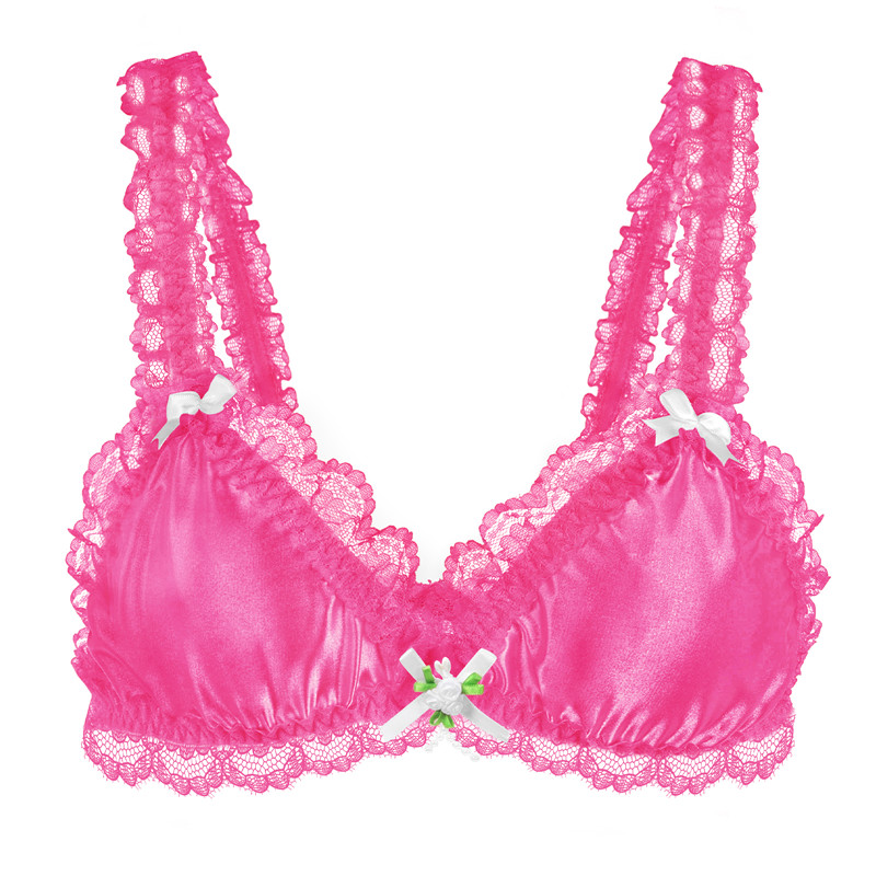 SissyUniversity Lacy Frill Bralette Rose - Image 5