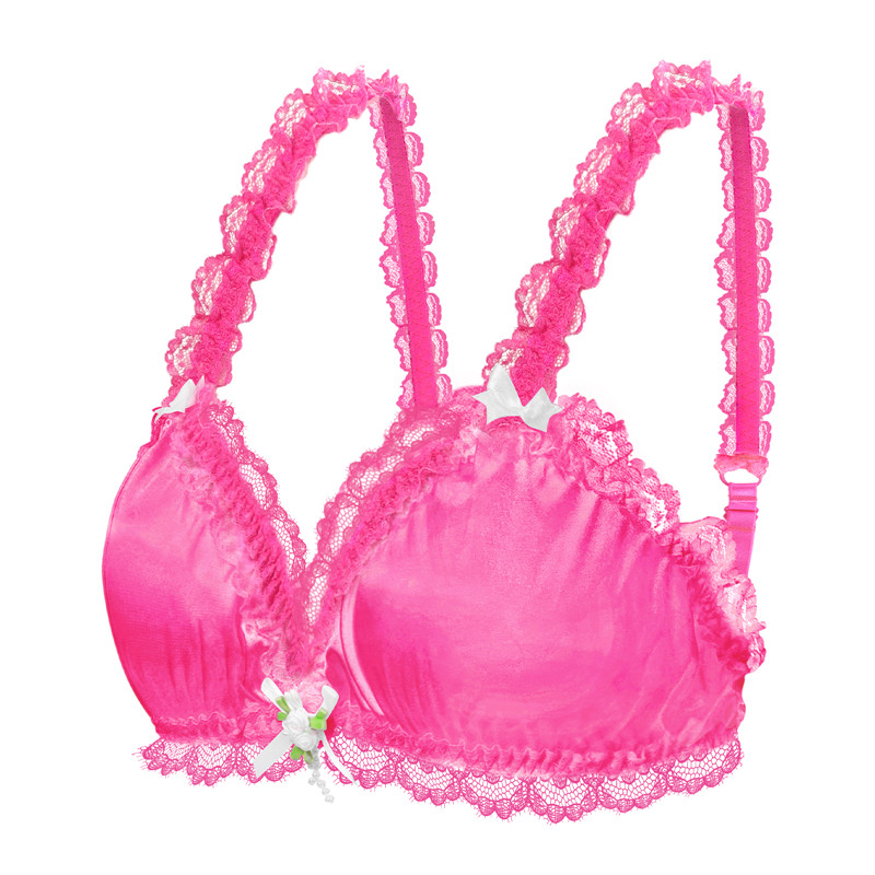 SissyUniversity Lacy Frill Bralette Rose - Image 6