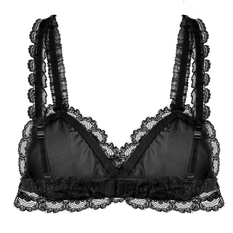 SissyUniversity Lacy Frill Bralette Black - Image 7