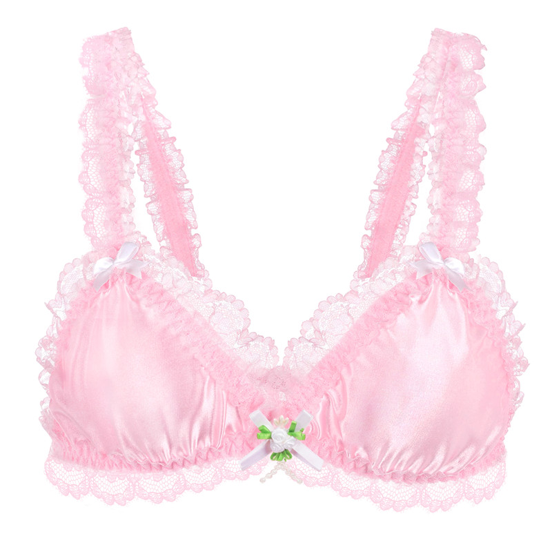 SissyUniversity Lacy Frill Bralette Pink - Image 6