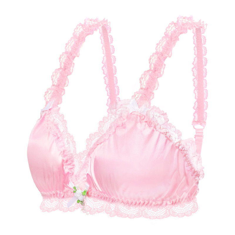 SissyUniversity Lacy Frill Bralette Pink - Image 7