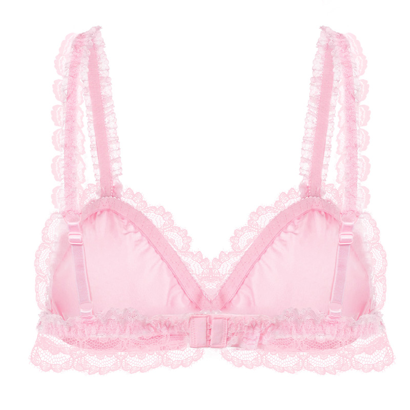 SissyUniversity Lacy Frill Bralette Pink - Image 5