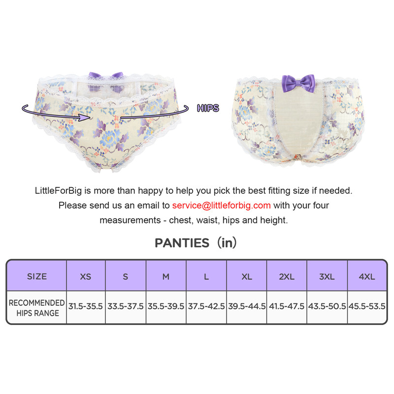 Purple & Blue Blossom Cheeky Bow Tucking Gaff Panties - Image 4