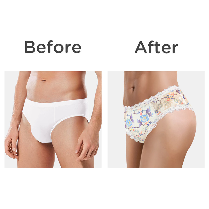 Purple & Blue Blossom Cheeky Bow Tucking Gaff Panties - Image 8