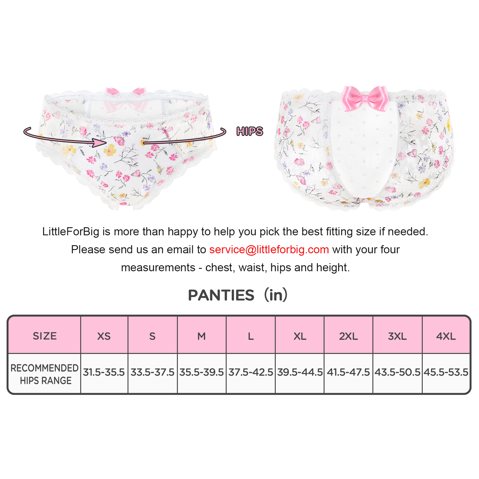 Flower Pattern Cheeky Bow Tucking Gaff Panties - Image 4