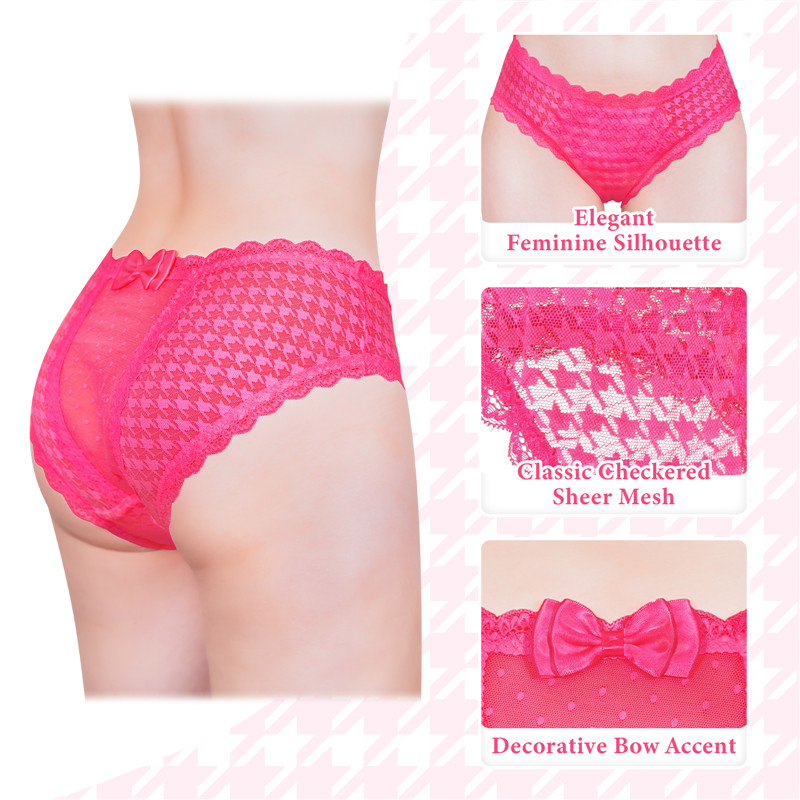 Cheeky Bow Tucking Gaff Panties Hot Pink - Image 6