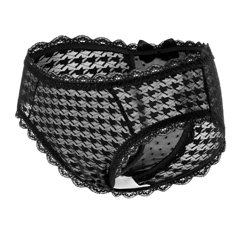 Cheeky Bow Tucking Gaff Panties Black - Image 2