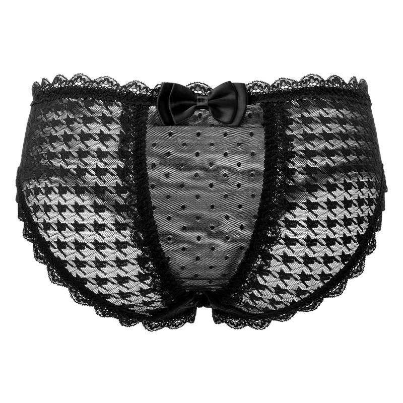 Cheeky Bow Tucking Gaff Panties Black - Image 3