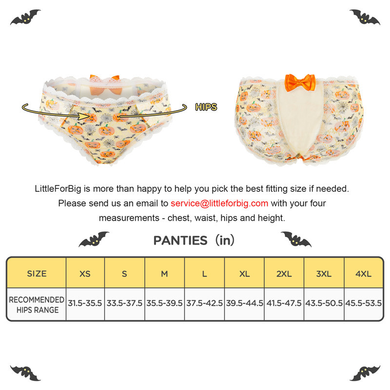 Pumpkin Lamps Pattern Cheeky Bow Tucking Gaff Panties - Image 4