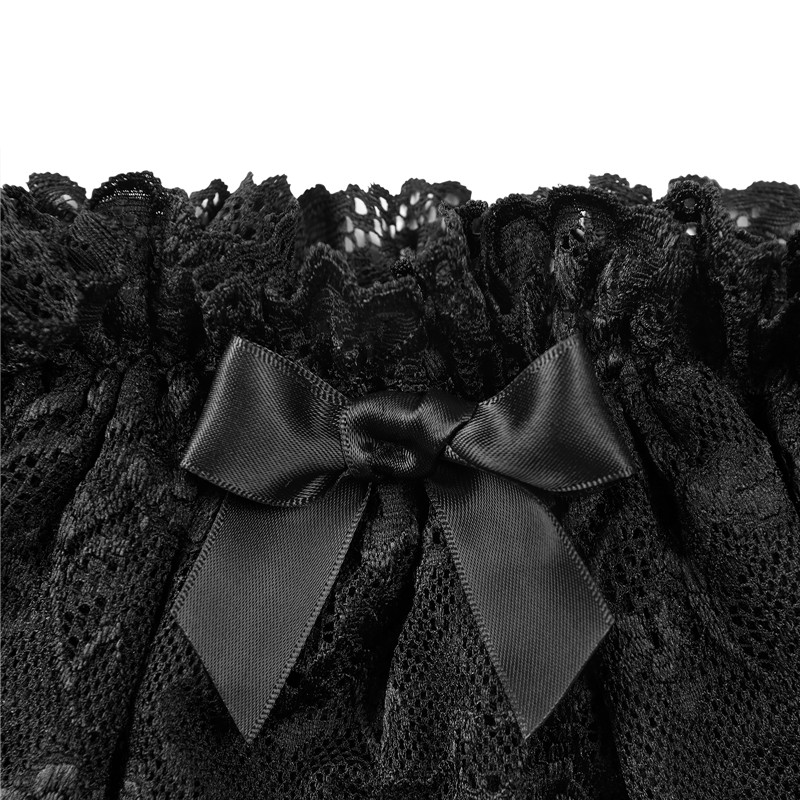 SissyUniversity Lace Skirted Thong Panties Black - Image 7