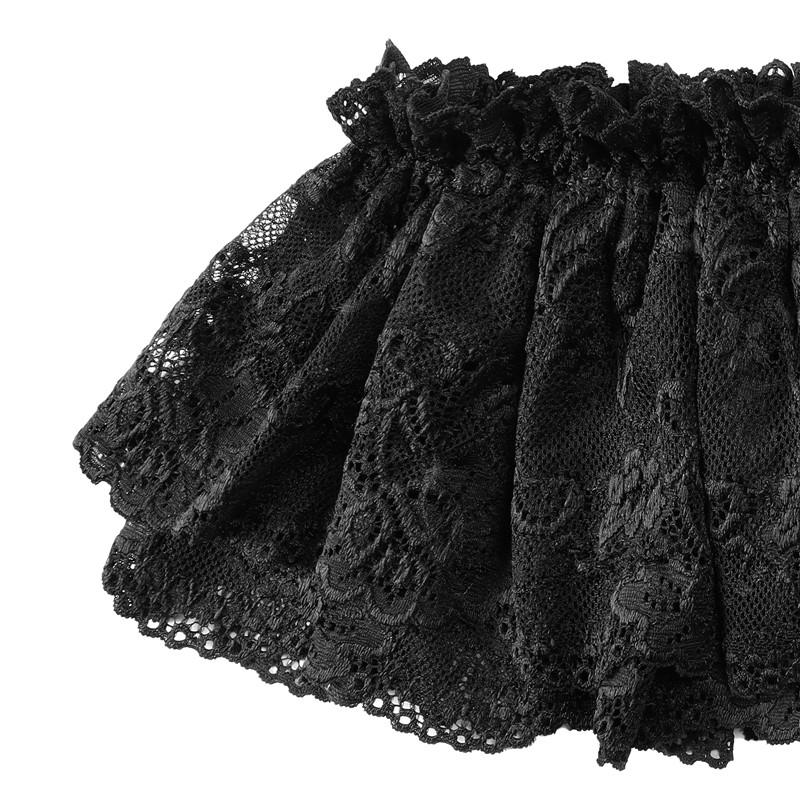 SissyUniversity Lace Skirted Thong Panties Black - Image 8