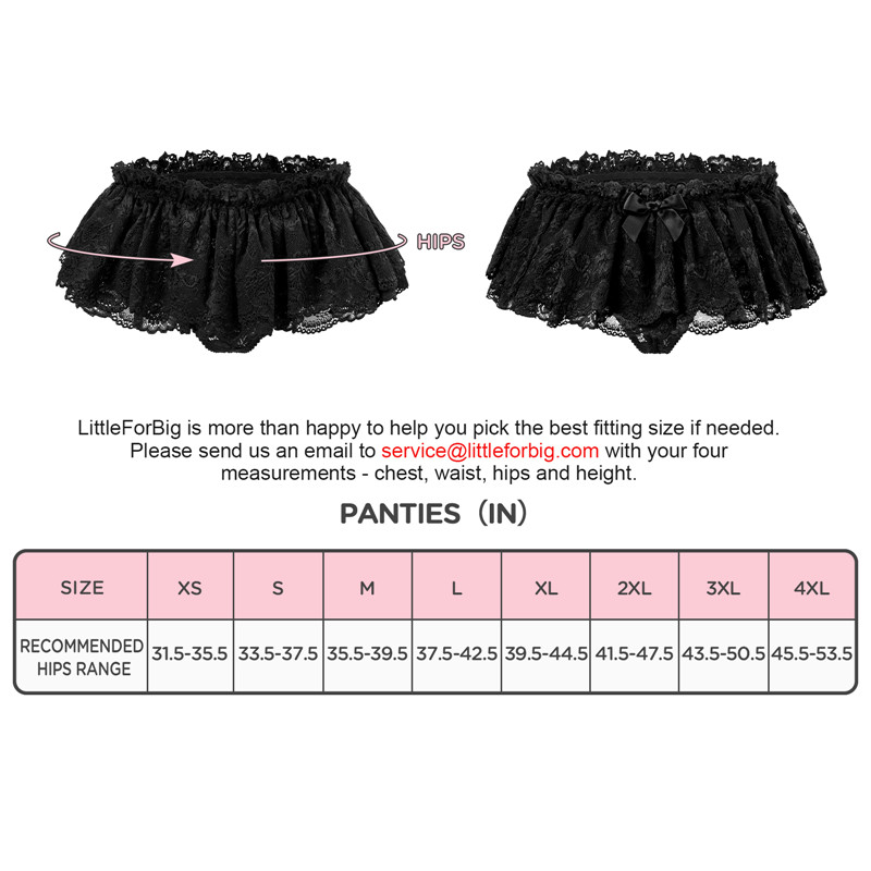 SissyUniversity Lace Skirted Thong Panties Black - Image 4
