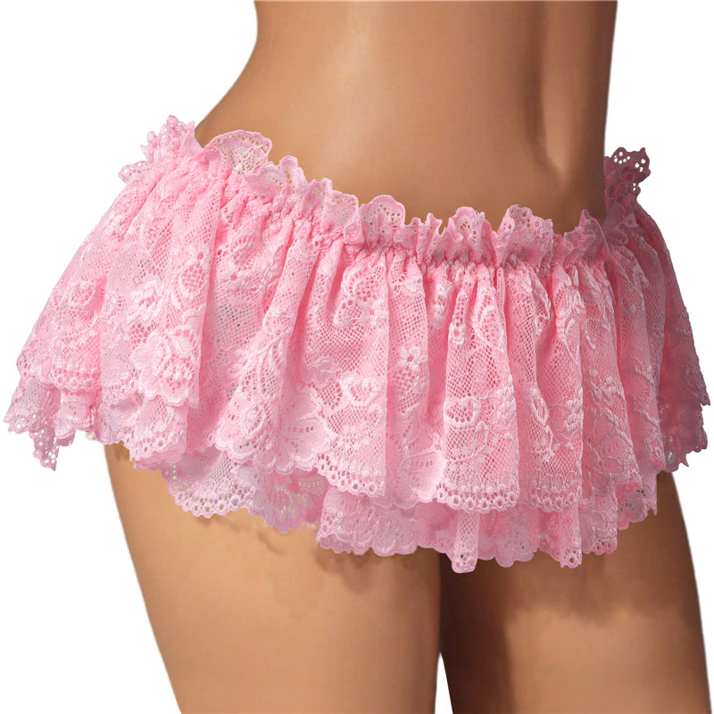 SissyUniversity Lace Skirted Thong Panties Pink - Image 2