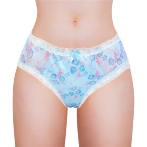 Cottagecore Pattern Tucking Gaff Panties Blue
