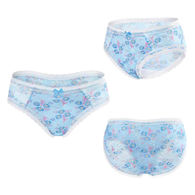 Cottagecore Pattern Tucking Gaff Panties Blue - Image 7