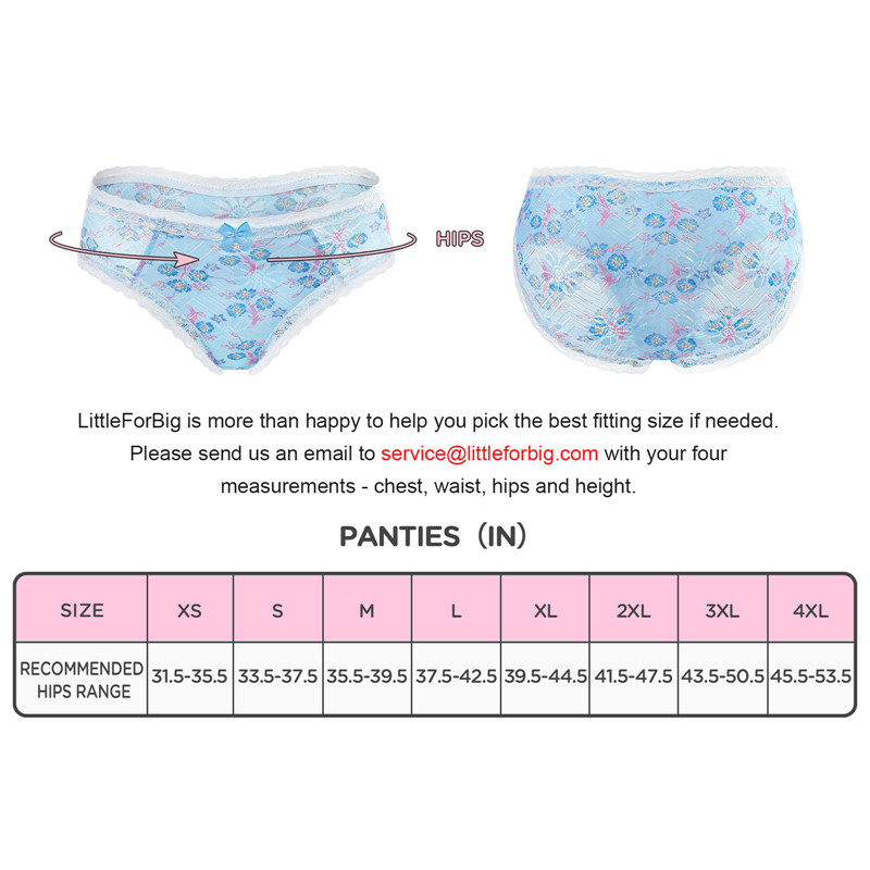 Cottagecore Pattern Tucking Gaff Panties Blue - Image 4