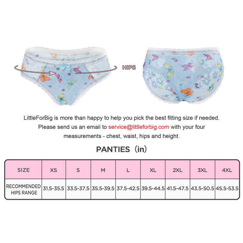 Butterflies Pattern Tucking Gaff Panties - Image 4