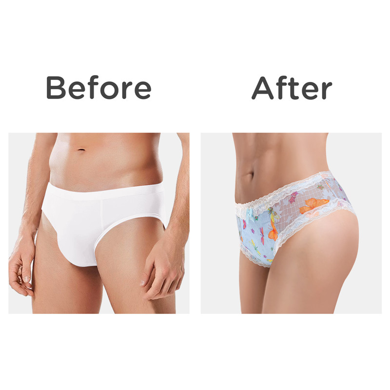 Butterflies Pattern Tucking Gaff Panties - Image 7