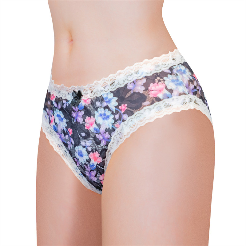 Cottagecore Pattern Tucking Gaff Panties Black - Image 2