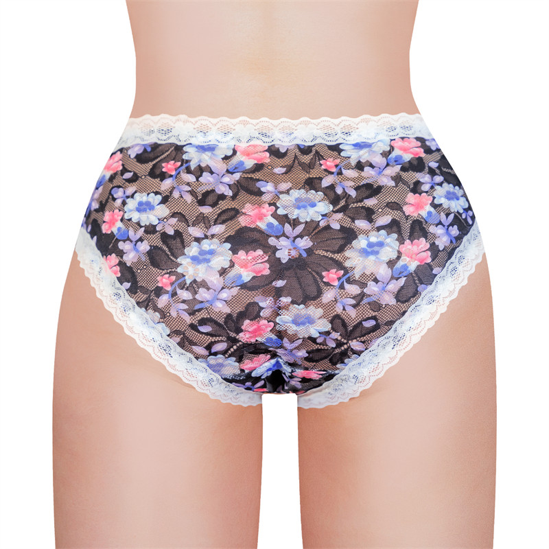 Cottagecore Pattern Tucking Gaff Panties Black - Image 5