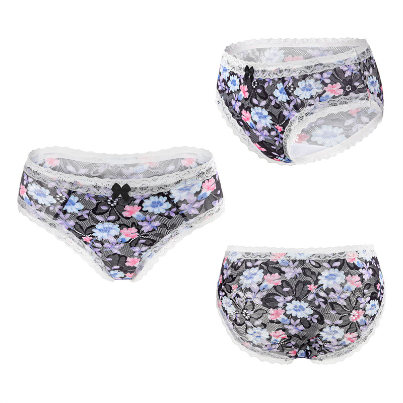 Cottagecore Pattern Tucking Gaff Panties Black - Image 8