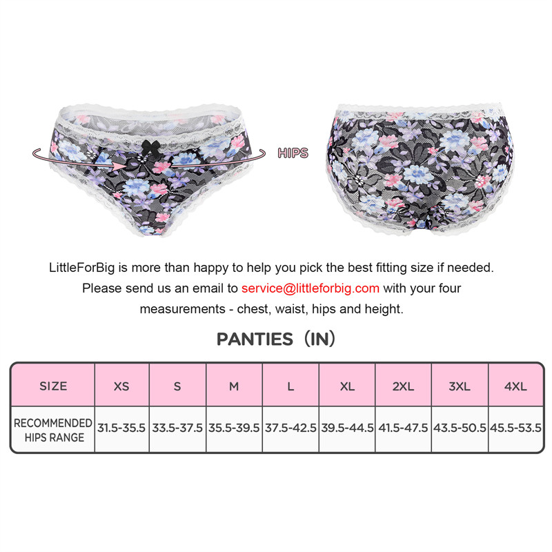 Cottagecore Pattern Tucking Gaff Panties Black - Image 4