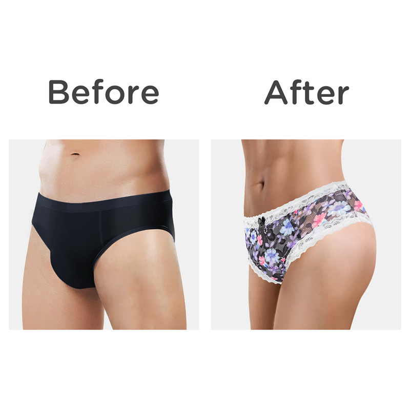 Cottagecore Pattern Tucking Gaff Panties Black - Image 7