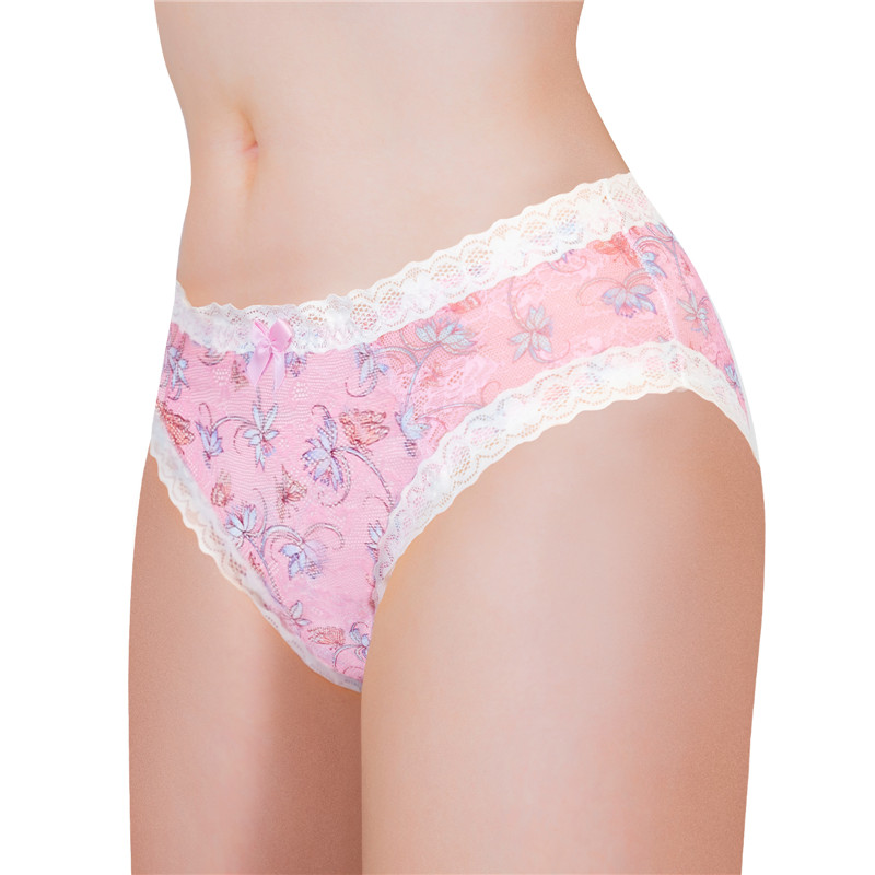 Cottagecore Pattern Tucking Gaff Panties Pink - Image 2