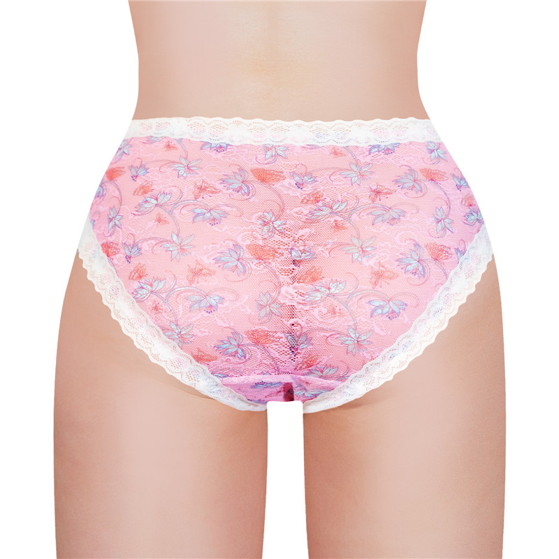 Cottagecore Pattern Tucking Gaff Panties Pink - Image 5