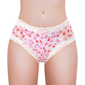 Hearts Pattern Tucking Gaff Panties
