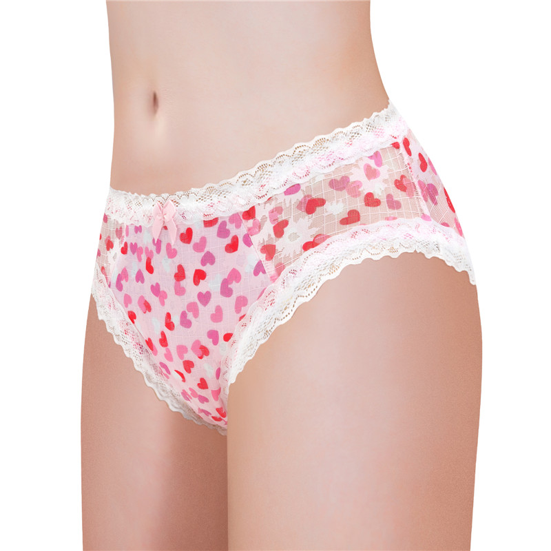 Hearts Pattern Tucking Gaff Panties - Image 2
