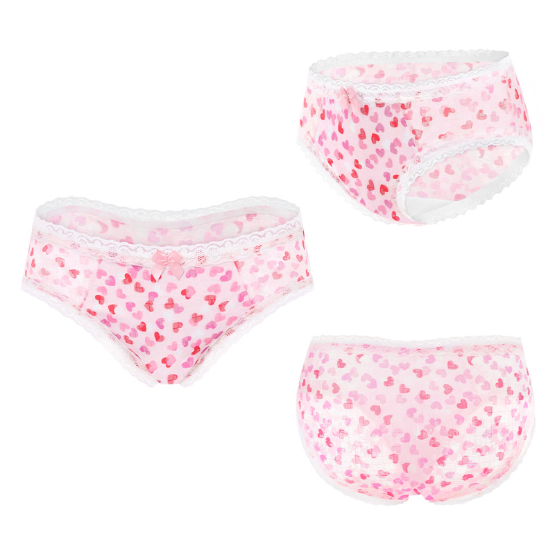 Hearts Pattern Tucking Gaff Panties - Image 6