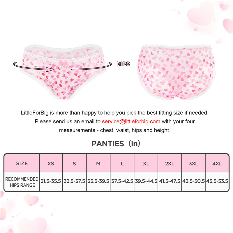 Hearts Pattern Tucking Gaff Panties - Image 4