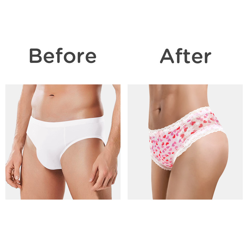 Hearts Pattern Tucking Gaff Panties - Image 7