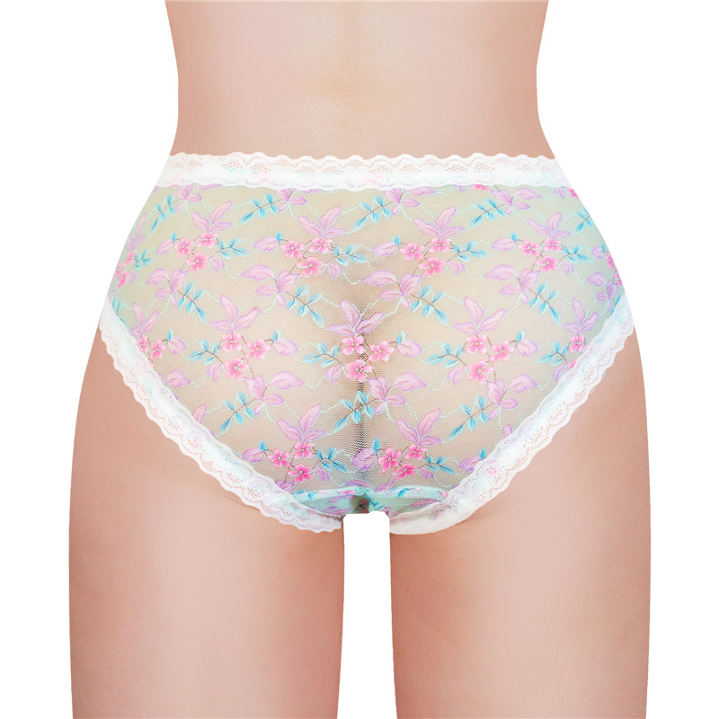 Cottagecore Pattern Tucking Gaff Panties Green - Image 2