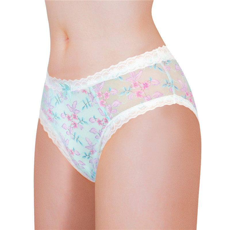 Cottagecore Pattern Tucking Gaff Panties Green - Image 3