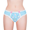Snuggle Bunny Pattern Tucking Gaff Panties Blue