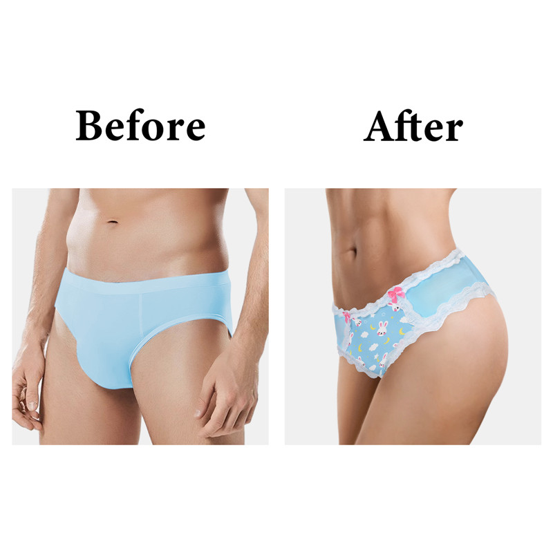Snuggle Bunny Pattern Tucking Gaff Panties Blue - Image 5