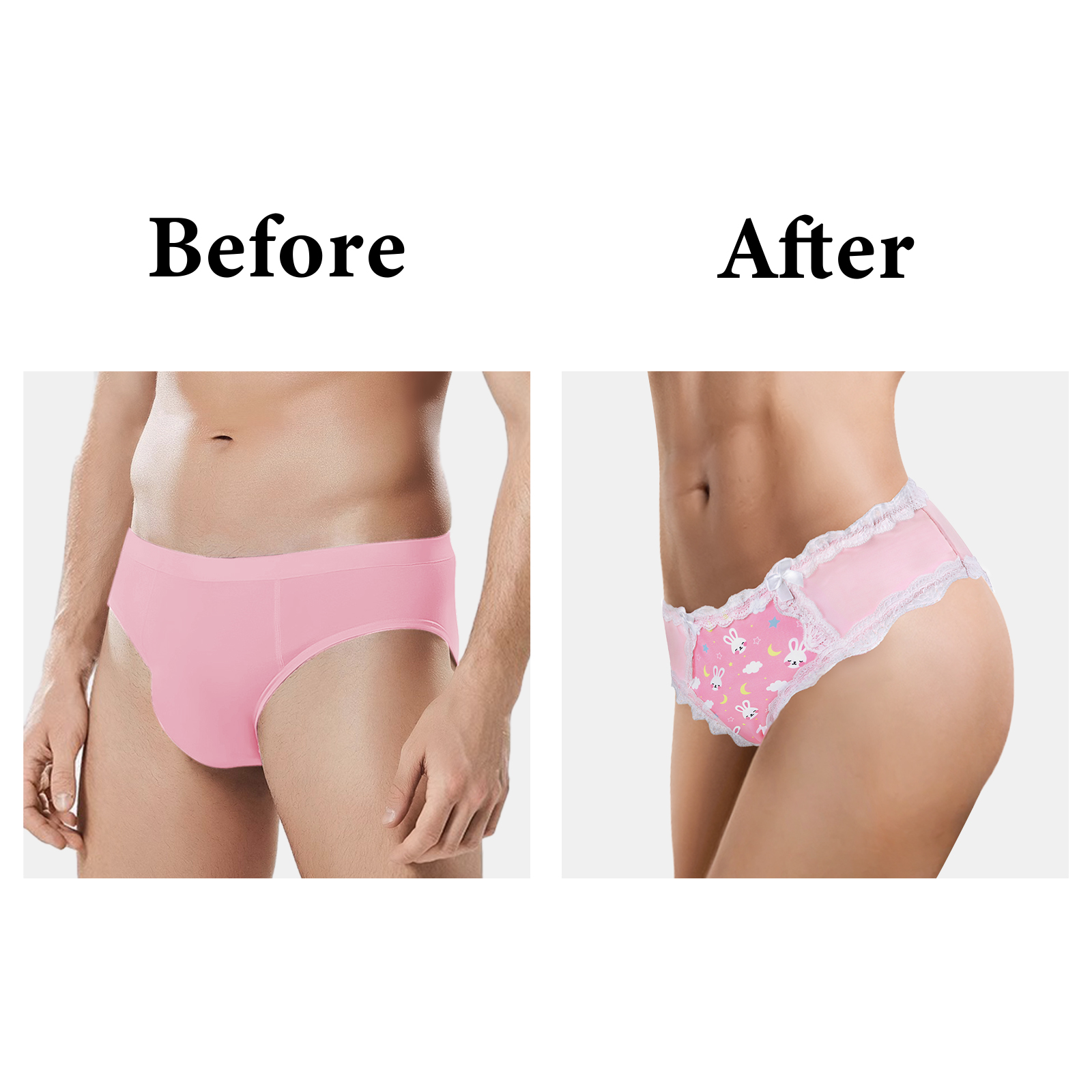 Snuggle Bunny Pattern Tucking Gaff Panties Pink - Image 5