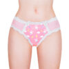 Snuggle Bunny Pattern Tucking Gaff Panties Pink