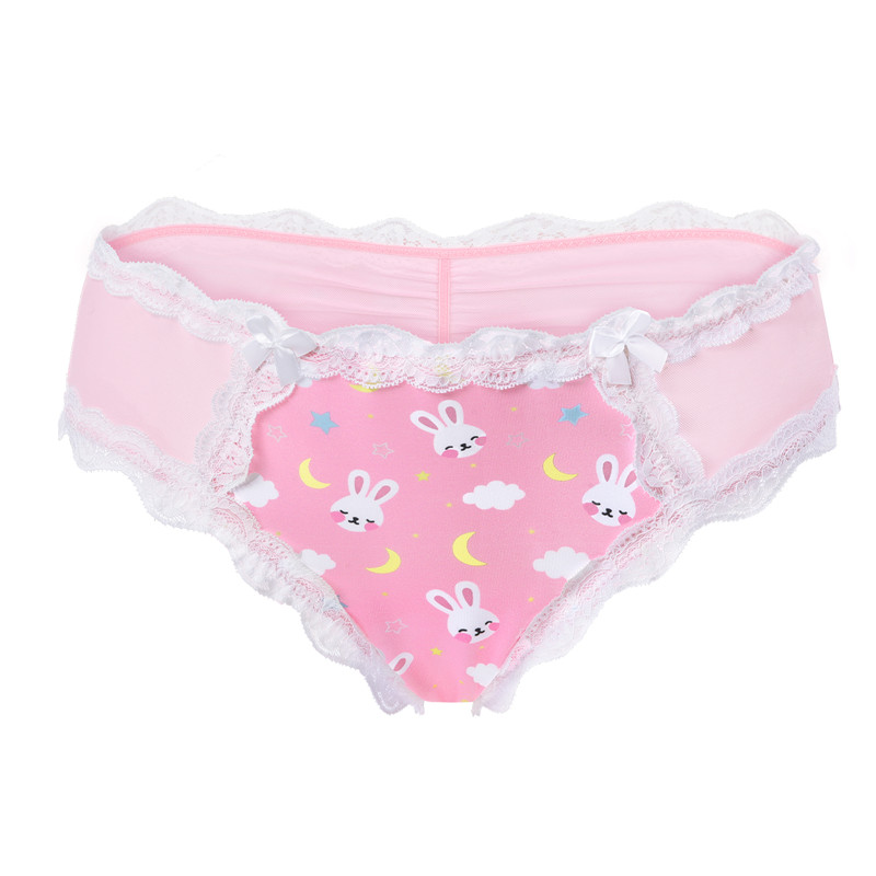 Snuggle Bunny Pattern Tucking Gaff Panties Pink - Image 6