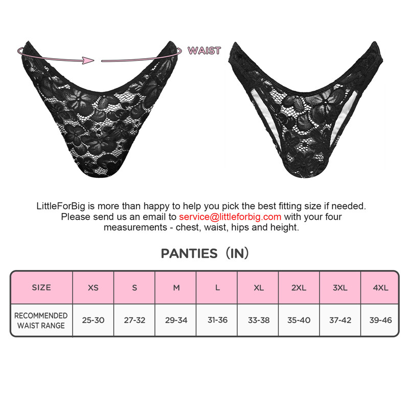 Mesh Flower Thong Tucking Gaff Panties Black - Image 4