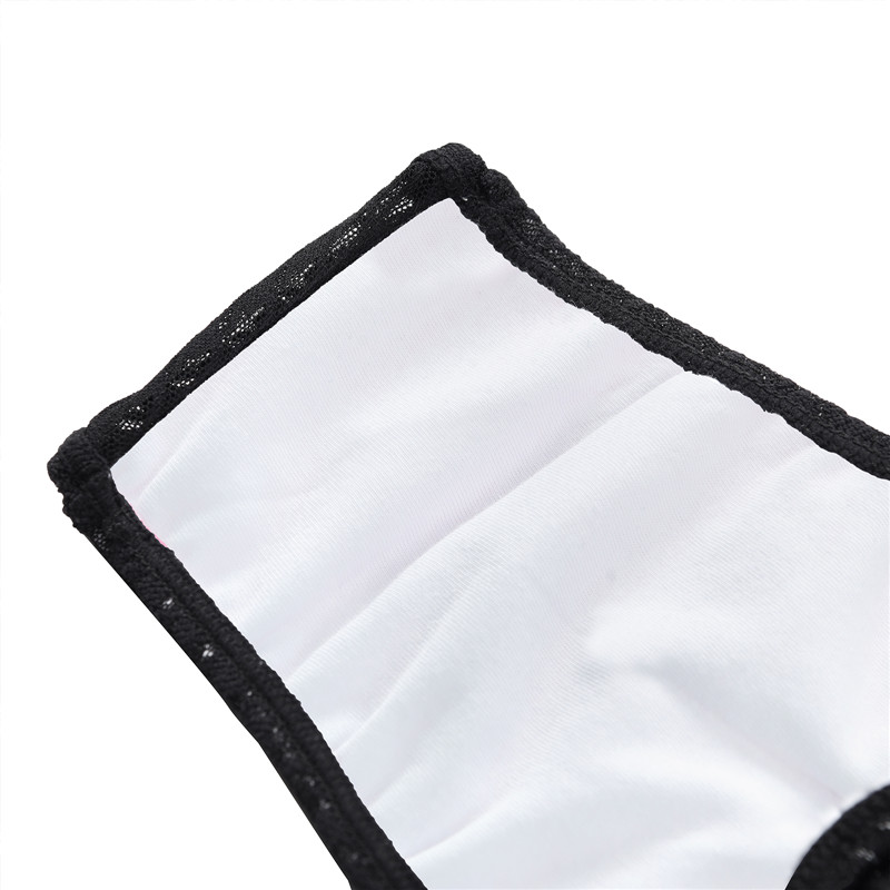 Mesh Houndstooth Thong Tucking Gaff Panties Black - Image 7